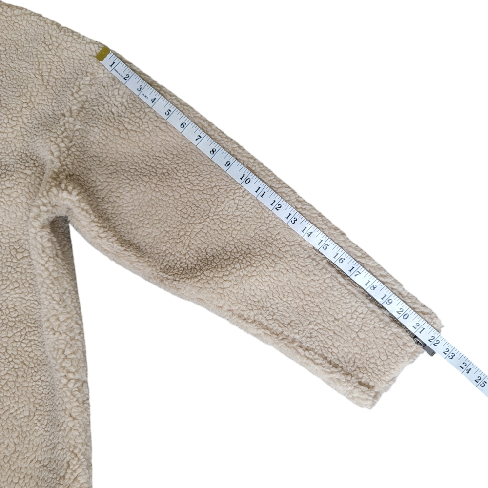 Elizabeth and James Faux Sherpa Coat Off-Set Zipper Cream Fleece Jacket … - Picture 14 of 17